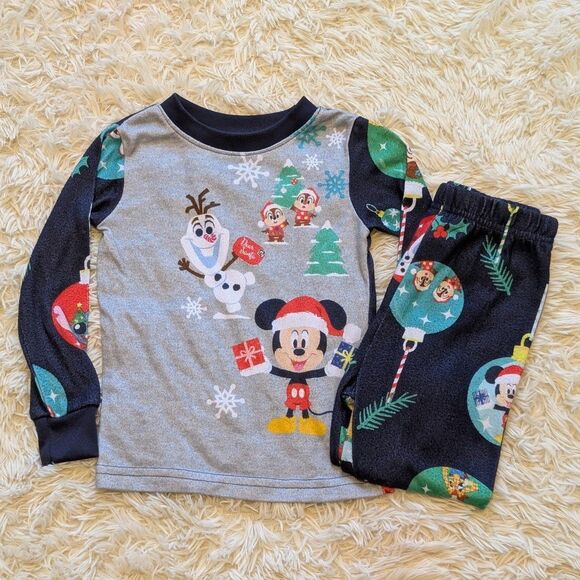 Disney Other - Disney Boys Size 3T 100th Anniversary Holiday Matching Long Sleeve Pajama Set